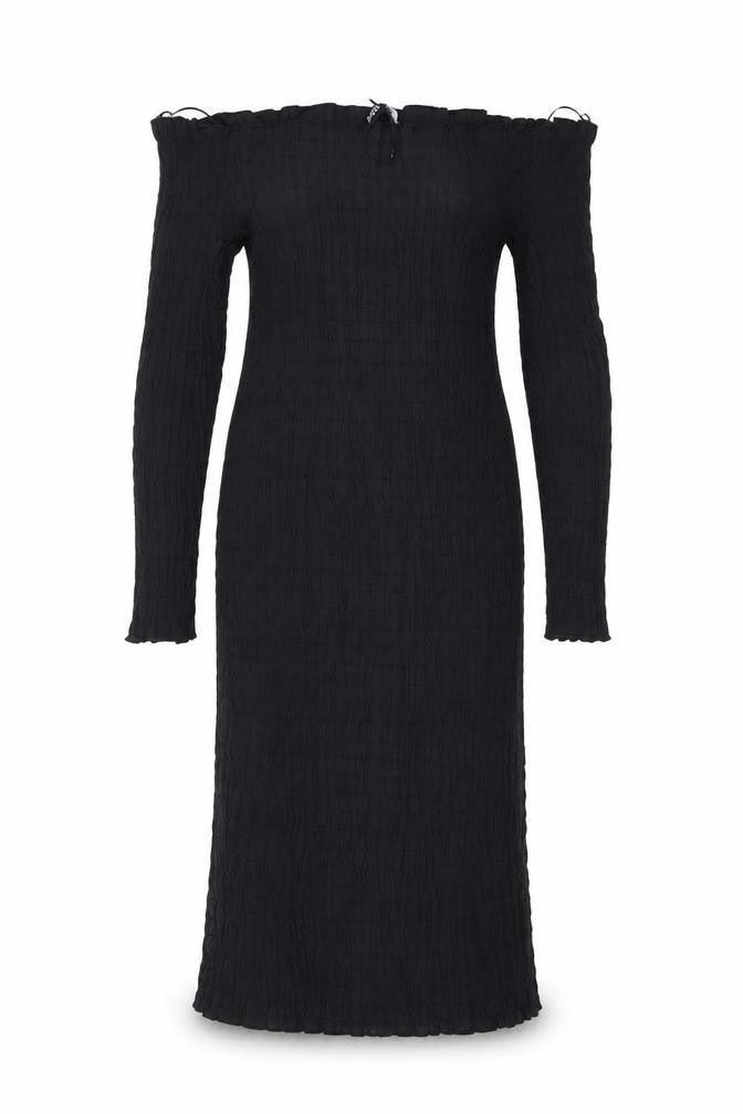Zara Womens Black Modal A-Line Size L Off the Shoulder Pullover