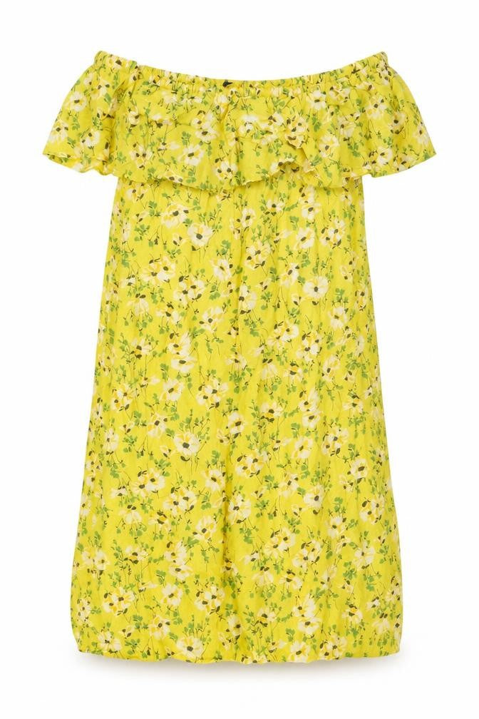 VERO MODA Womens Yellow Floral Viscose A-Line Size XL Mock Neck Pullover