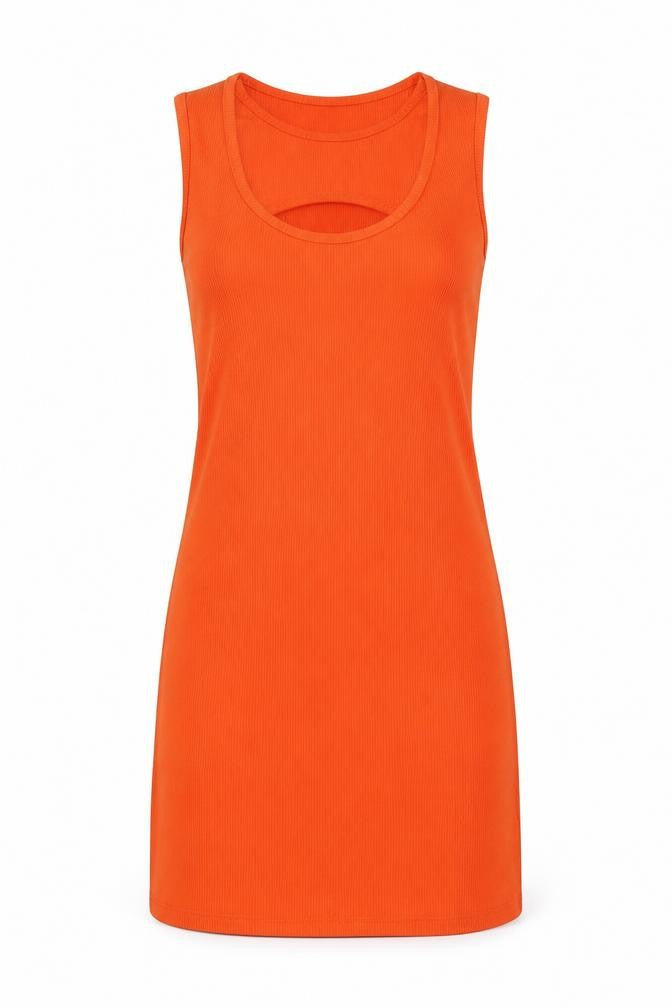 PRETTYLITTLETHING Womens Orange Polyester A-Line Size 12 Round Neck Pullover