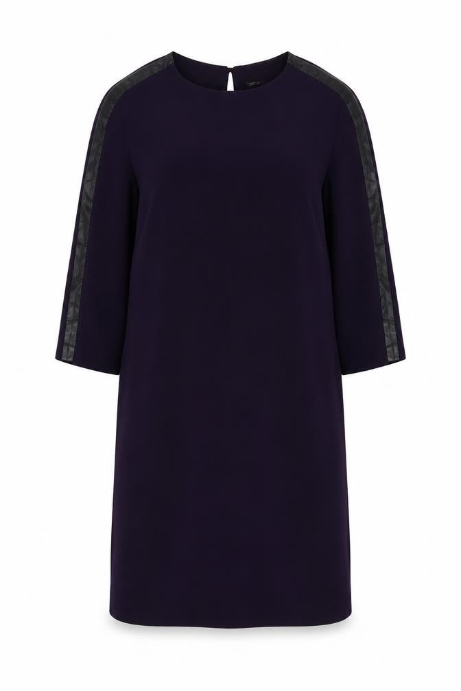 Zara Womens Purple Polyester A-Line Size XS Round Neck Button