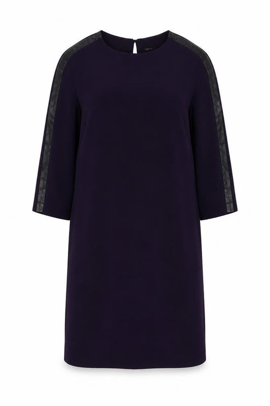 Zara Womens Purple Polyester A-Line Size XS Round Neck Button