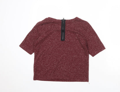 Topshop Womens Red Round Neck Polyester Pullover Jumper Size 6