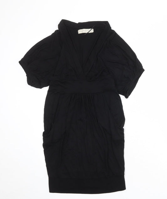 Zara Womens Black Polyester Shift Size M V-Neck Pullover