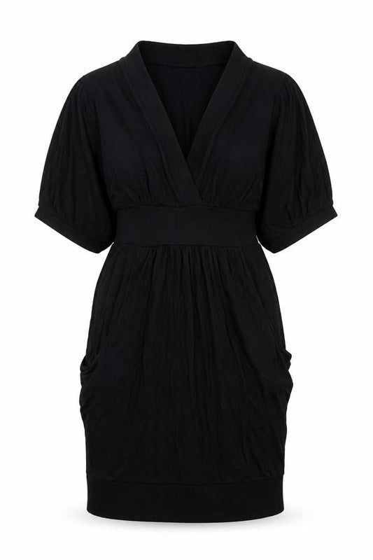 Zara Womens Black Polyester Shift Size M V-Neck Pullover