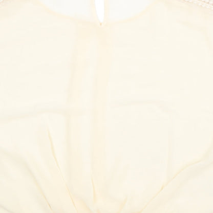 Darling Womens Beige Polyester Basic Blouse Size S Round Neck