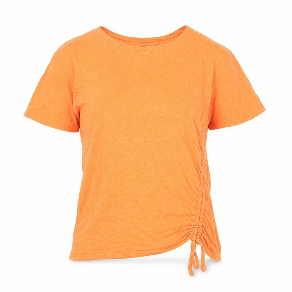 NEXT Womens Orange Cotton Basic T-Shirt Size 6 Round Neck - Drawstring Detail