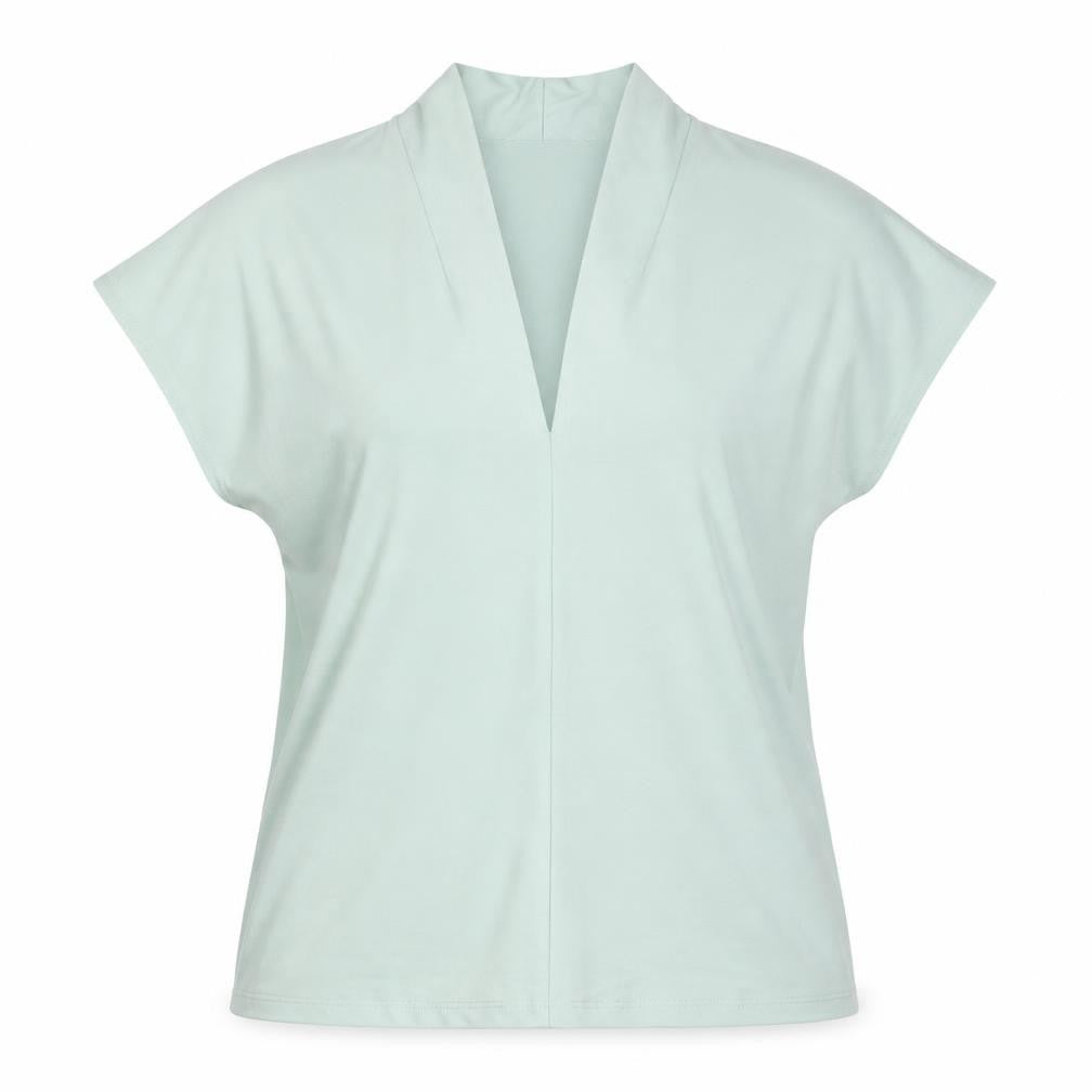 H&M Womens Green Polyester Basic Blouse Size M V-Neck