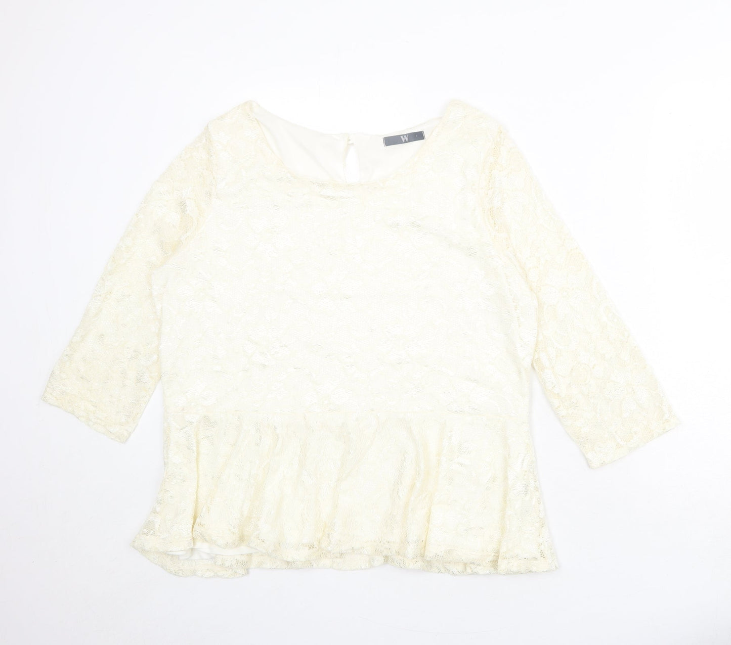 BHS Womens Ivory Polyester Basic Blouse Size 22 Boat Neck