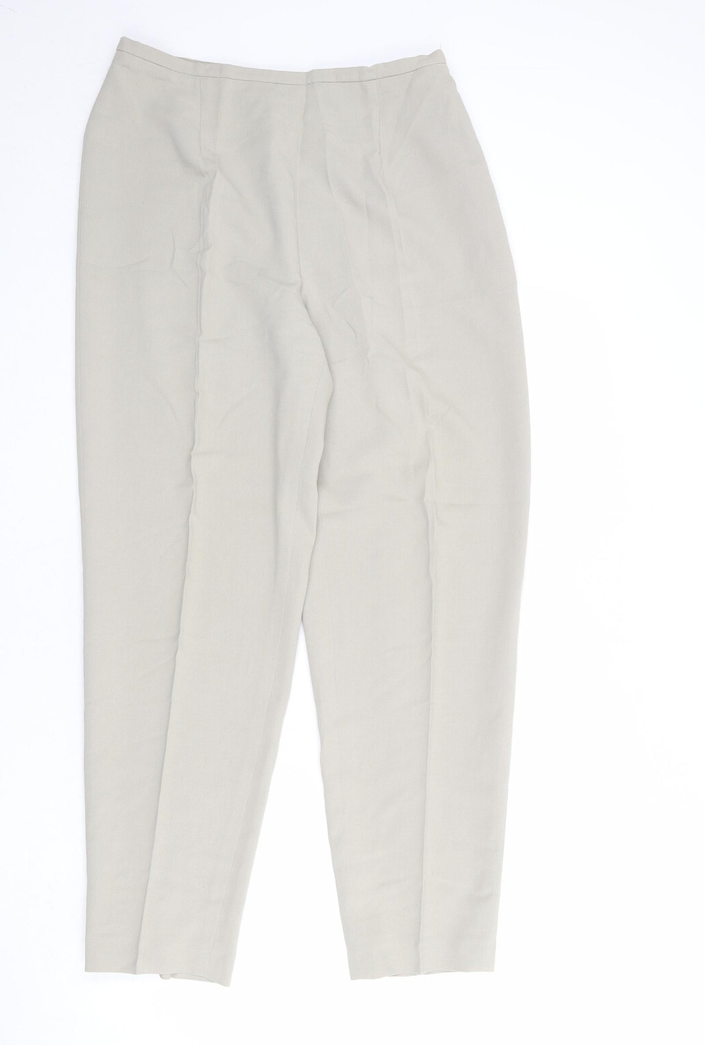 Planet Womens Beige Viscose Trousers Size 14 Regular Zip