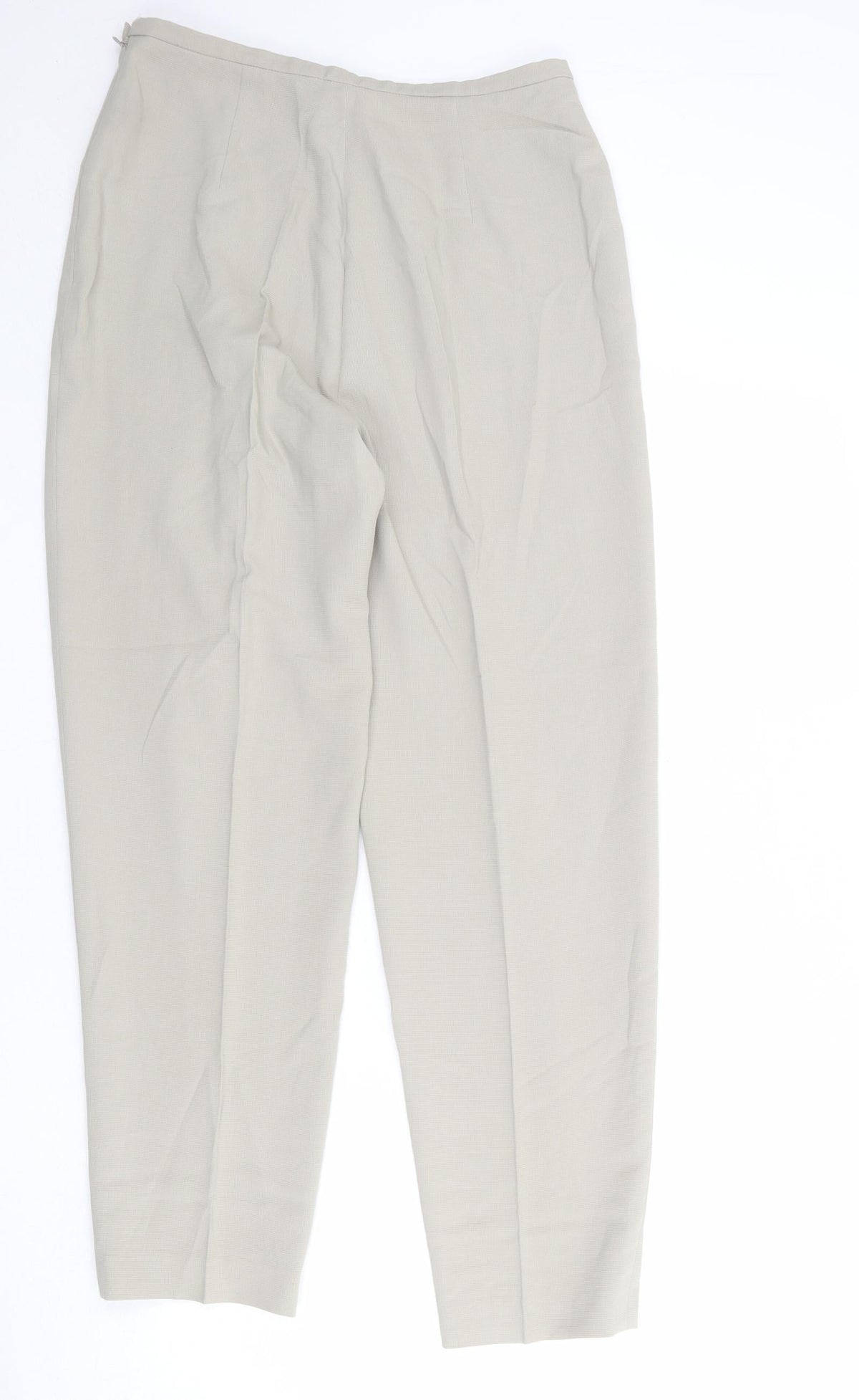 Planet Womens Beige Viscose Trousers Size 14 Regular Zip