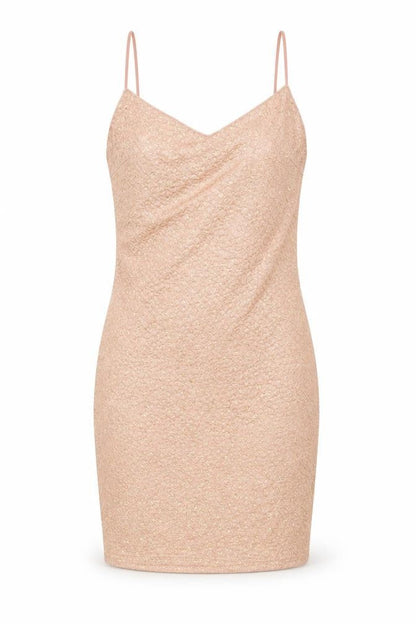 Urmoda Womens Pink Geometric Polyester Slip Dress Size M V-Neck Pullover