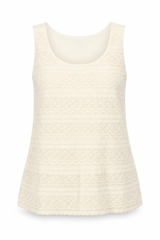 Max Studio Womens Beige Cotton Basic Tank Size M Scoop Neck