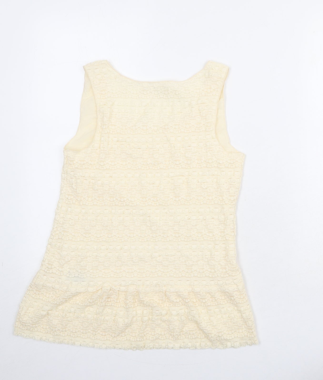 Max Studio Womens Beige Cotton Basic Tank Size M Scoop Neck