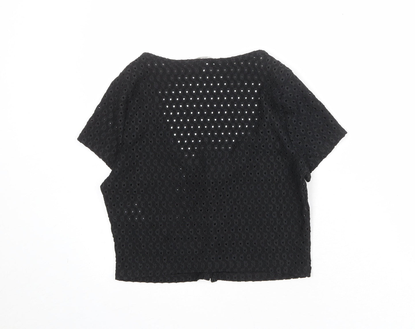 H&M Womens Black Scoop Neck Polyester Cardigan Jumper Size L