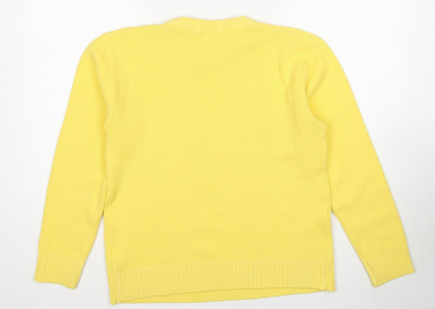 Pure & Natural Womens Yellow Round Neck Acrylic Pullover Jumper Size S - Size S-M