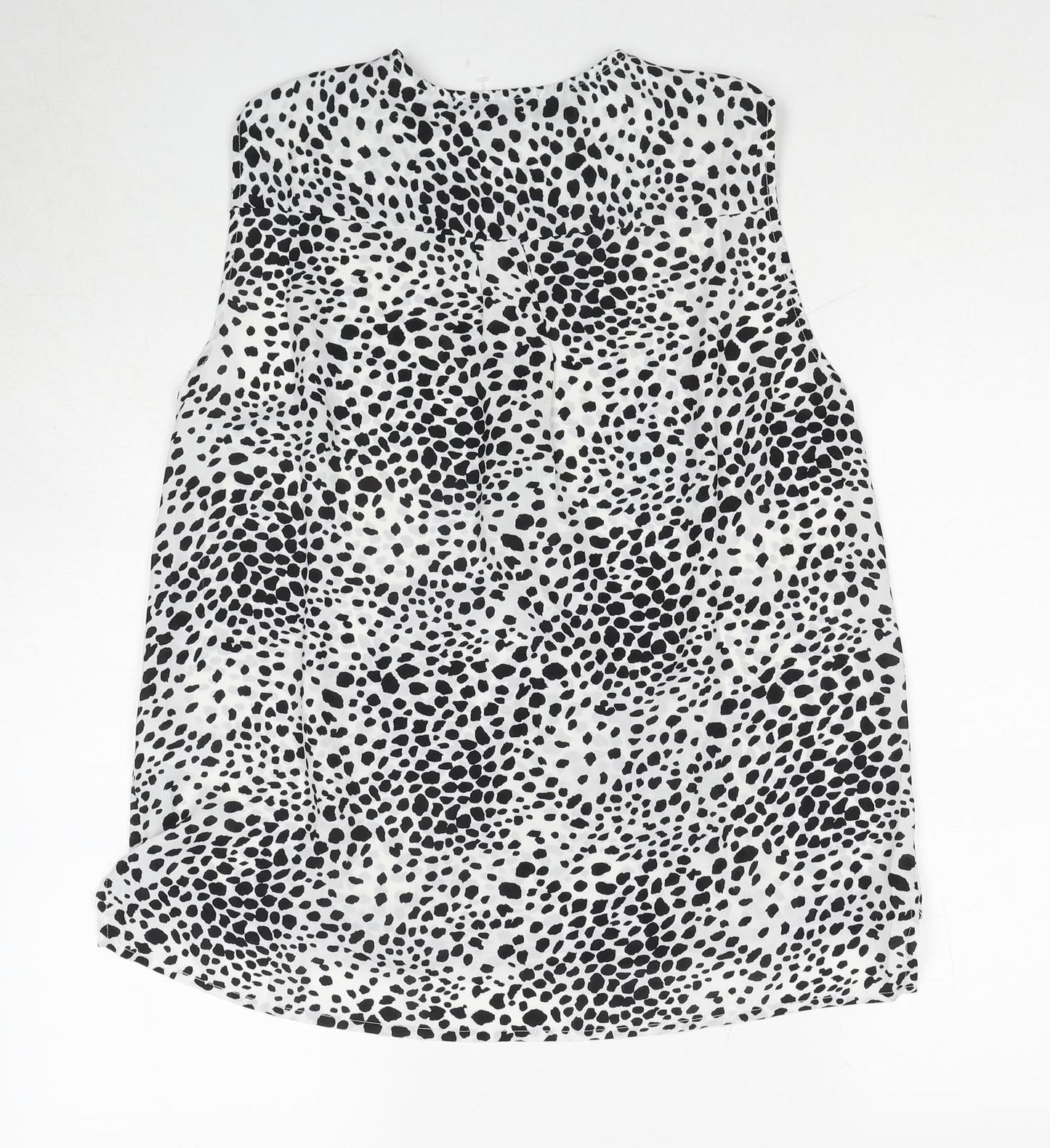 Adrianna Papell Womens Multicoloured Geometric Polyester Basic Tank Size L V-Neck