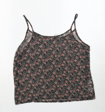 New Look Womens Multicoloured Floral Polyester Basic Tank Size 12 Round Neck