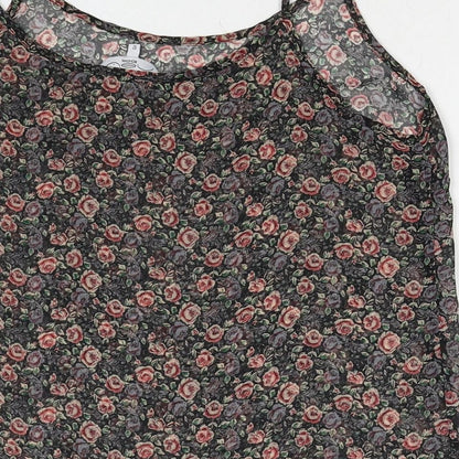 New Look Womens Multicoloured Floral Polyester Basic Tank Size 12 Round Neck