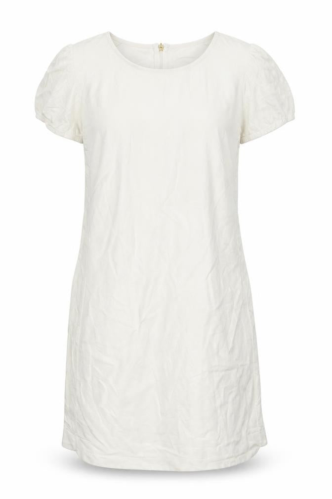 Mango Womens White Viscose A-Line Size S Round Neck Zip