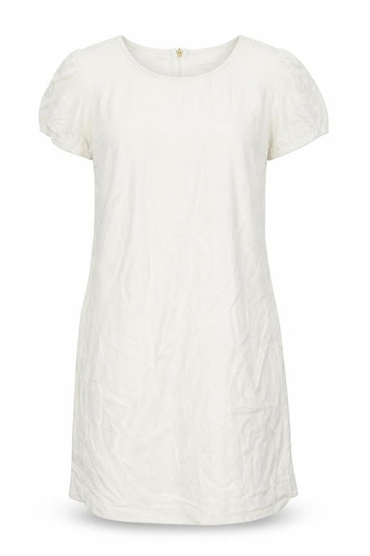 Mango Womens White Viscose A-Line Size S Round Neck Zip