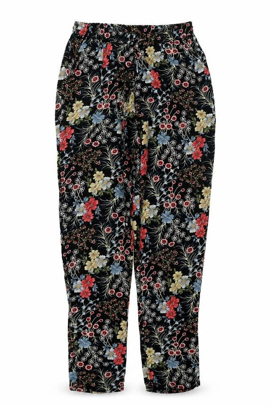 Only Womens Multicoloured Floral Polyester Harem Trousers Size 6 Regular Drawstring