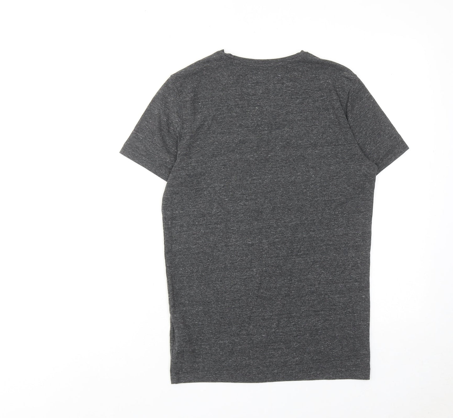 H&M Womens Grey Polyester Basic T-Shirt Size S V-Neck