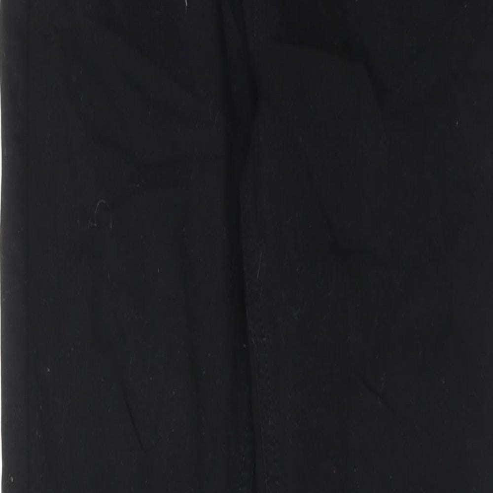 Marks and Spencer Womens Black Cotton Skinny Jeans Size 10 Regular Zip