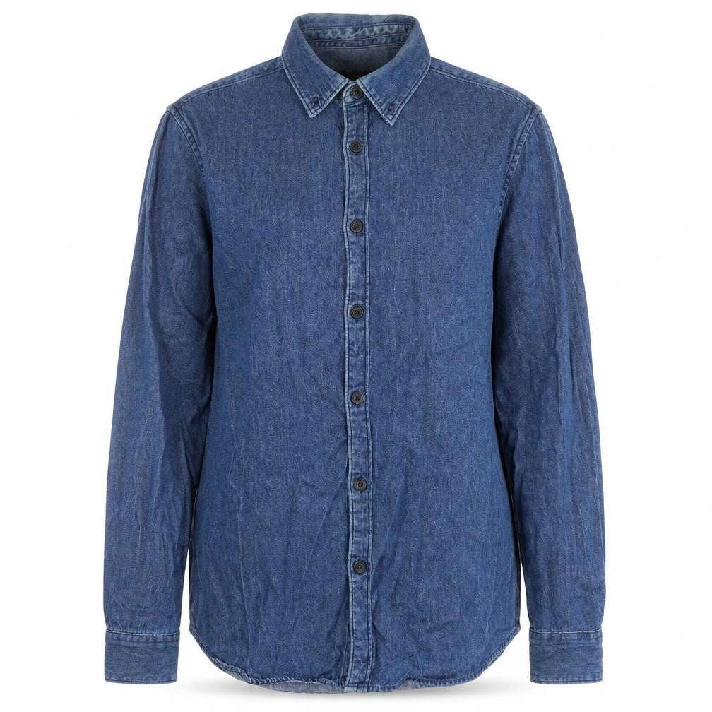 Villain Womens Blue Cotton Basic Button-Up Size M Collared