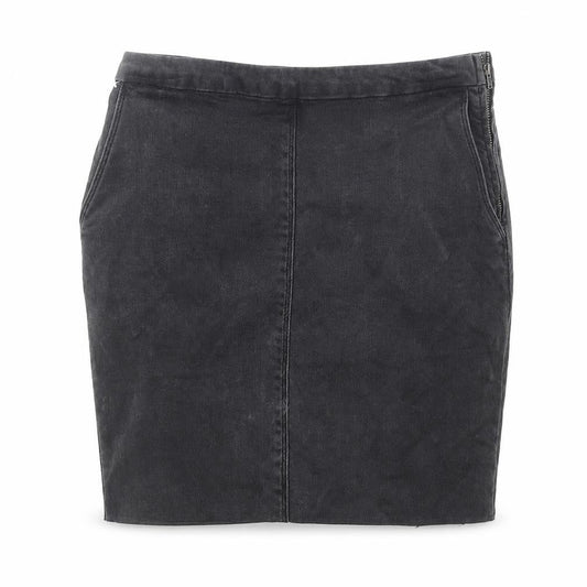 Country Road Womens Black Cotton A-Line Skirt Size 4 Zip