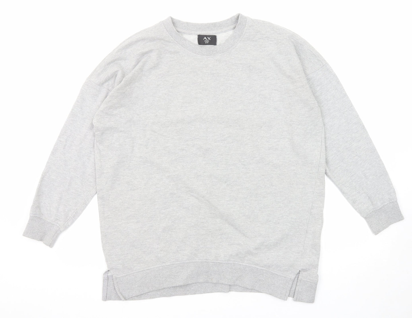 AX Paris Womens Grey Polyester Pullover Sweatshirt Size S Pullover - Size S-M