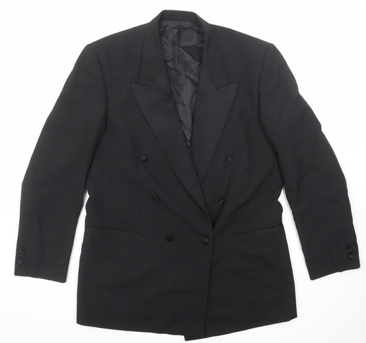 Leonards Mens Black Polyester Jacket Suit Jacket Size 42 Regular