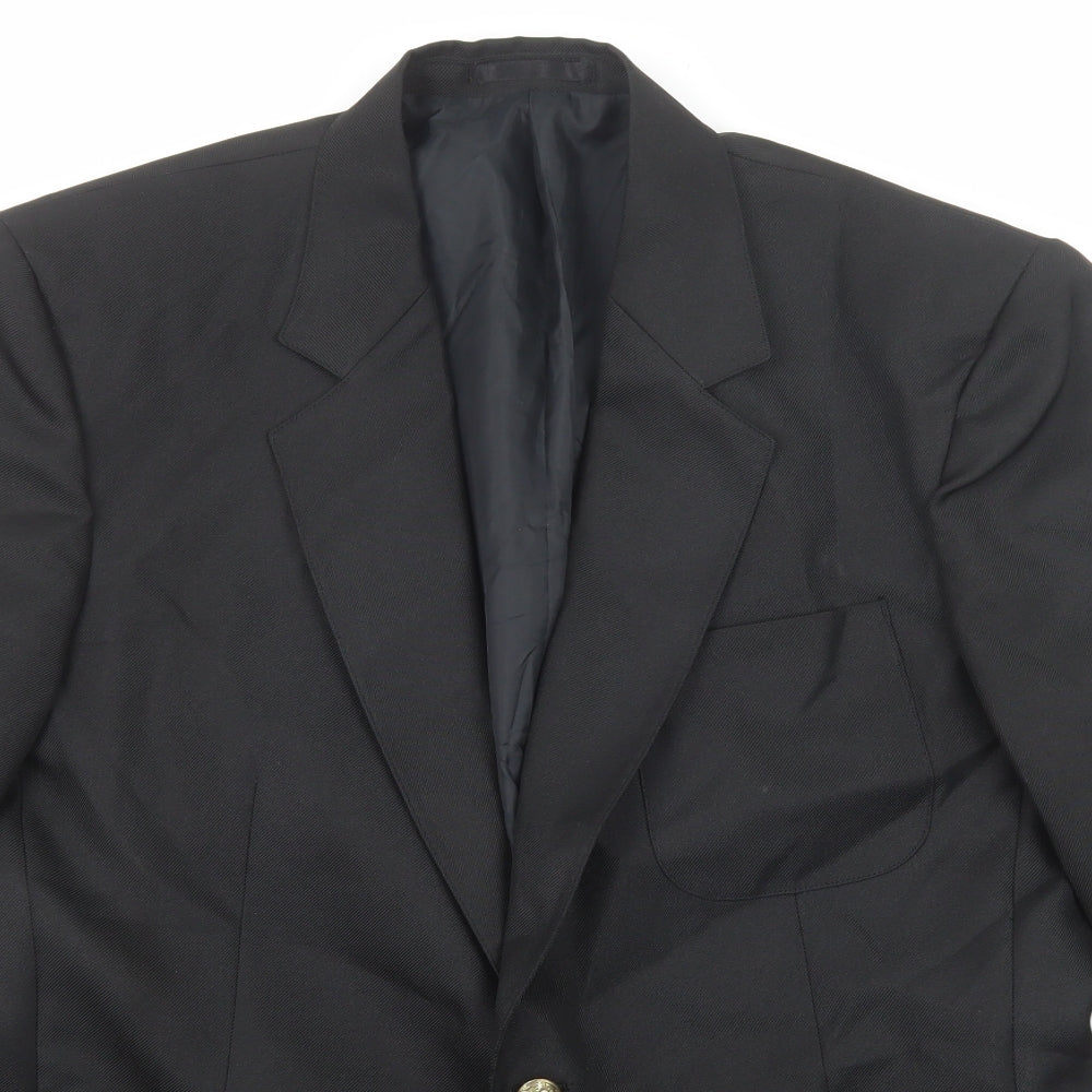 Essentials Mens Black Nylon Jacket Blazer Size 42 Regular