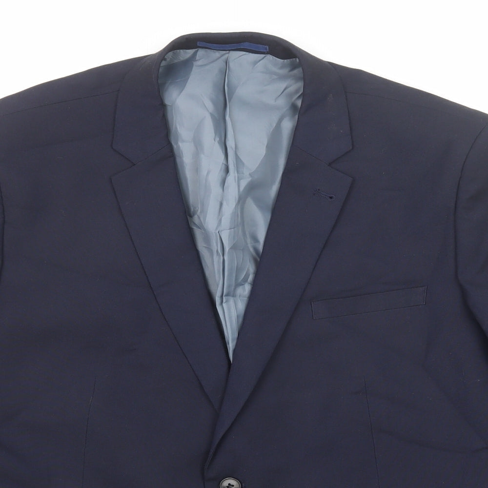 Burton Mens Blue Polyester Jacket Suit Jacket Size 48 Regular