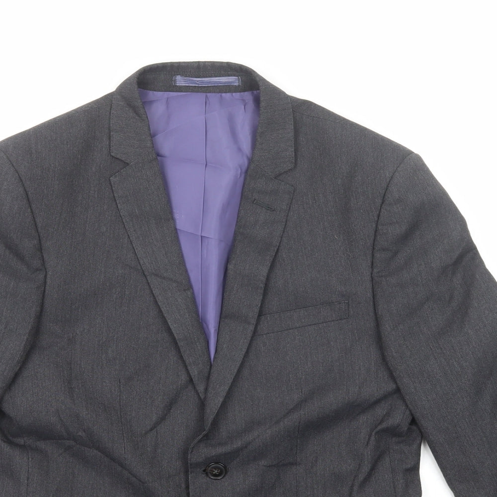 Marks and Spencer Mens Grey Polyester Jacket Suit Jacket Size 36 Regular