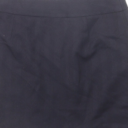 Next Womens Blue Polyester A-Line Skirt Size 8 Zip