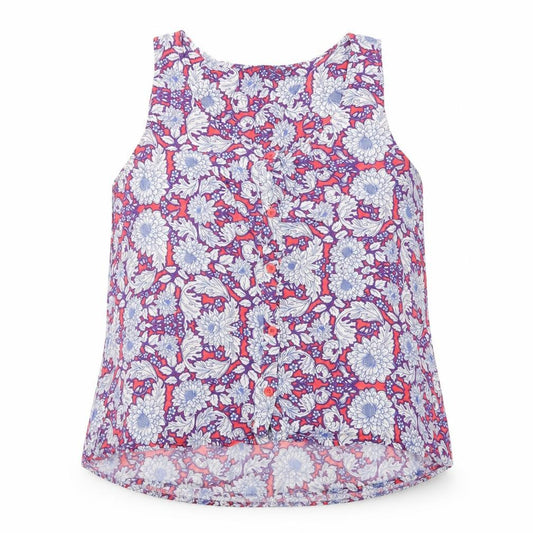 New Look Womens Multicoloured Floral Viscose Camisole Button-Up Size 12 Round Neck