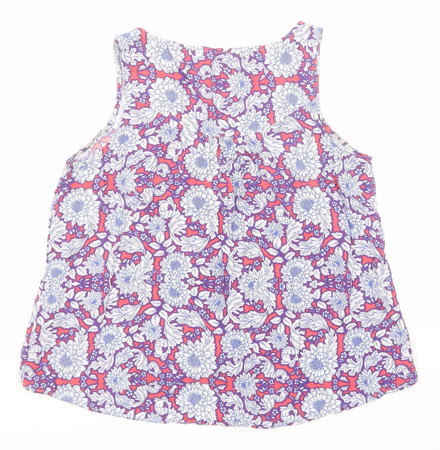 New Look Womens Multicoloured Floral Viscose Camisole Button-Up Size 12 Round Neck