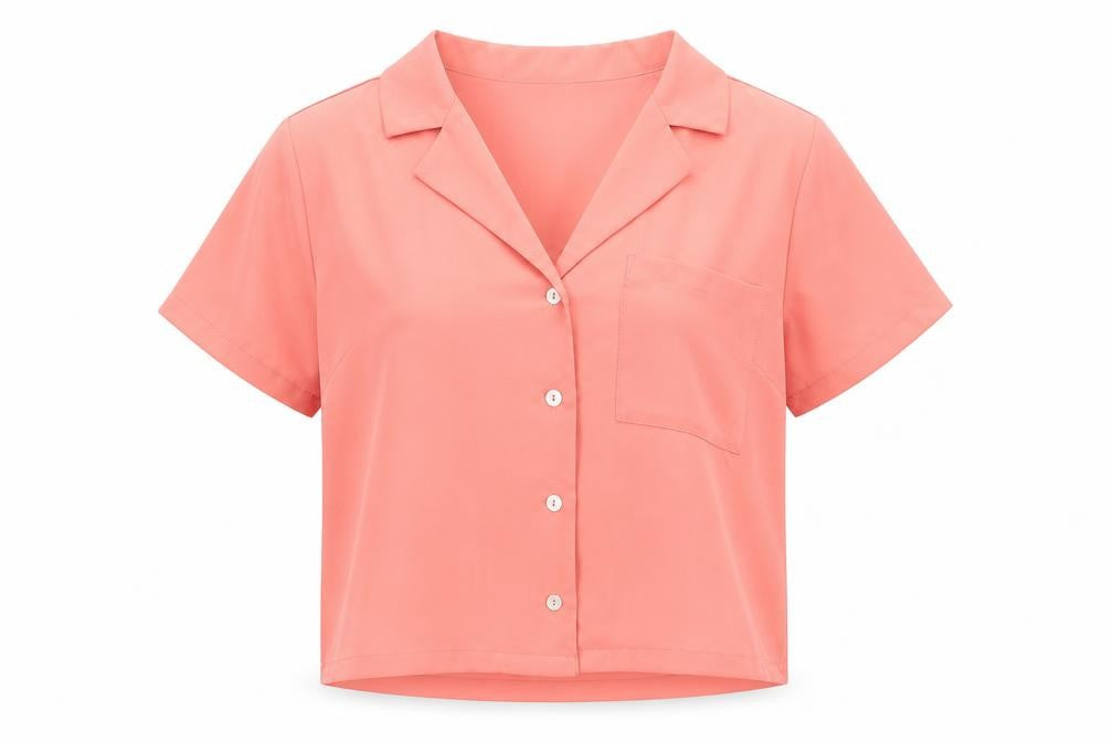 FOREVER 21 Womens Pink Polyester Basic Button-Up Size S Collared