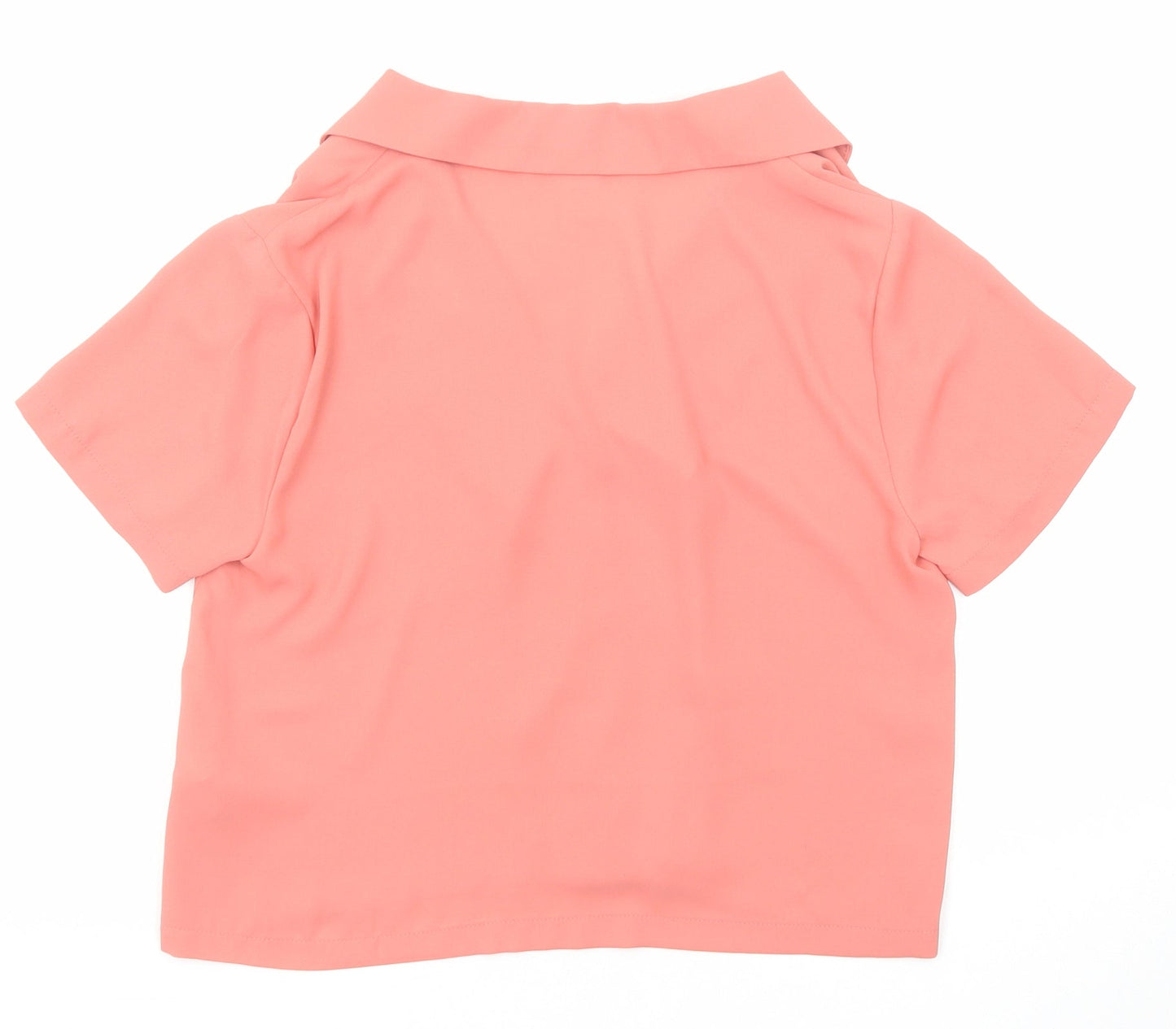 FOREVER 21 Womens Pink Polyester Basic Button-Up Size S Collared