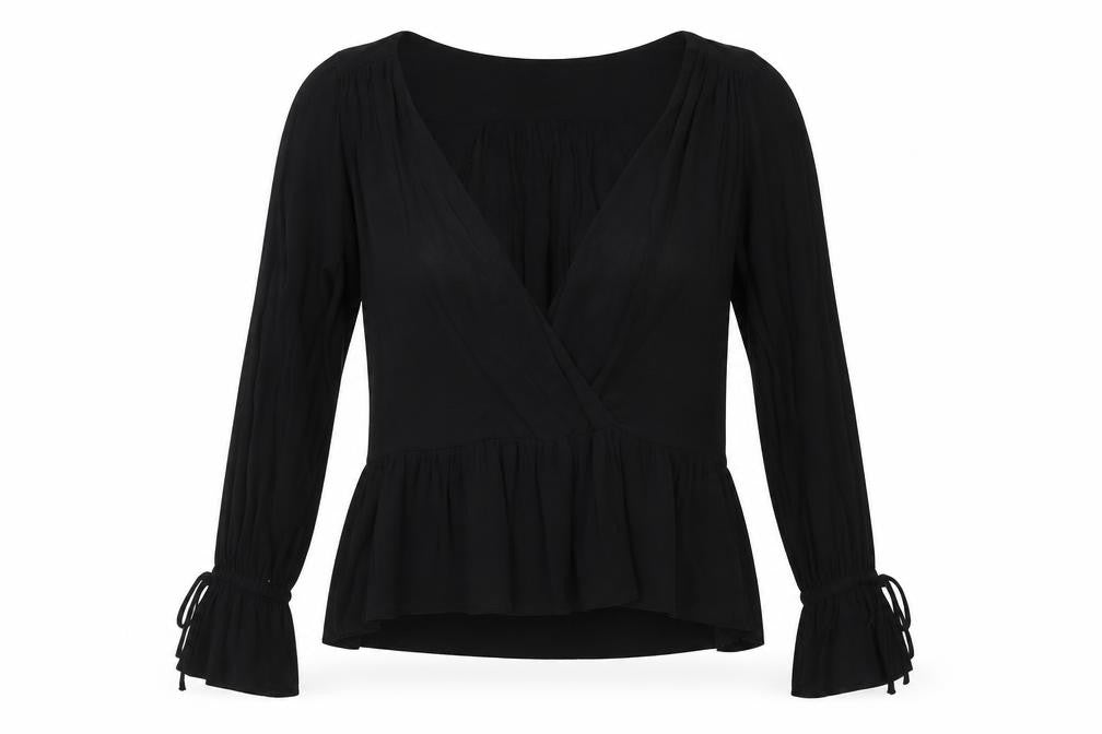 ASOS Womens Black Viscose Basic Blouse Size 6 V-Neck