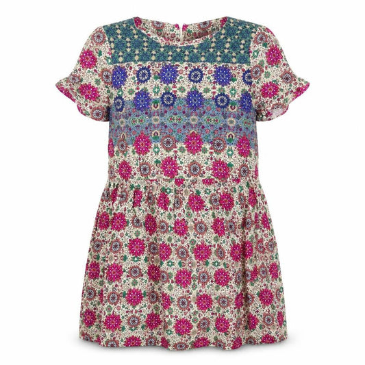 Topshop Womens Multicoloured Floral Viscose A-Line Size 8 Round Neck Zip
