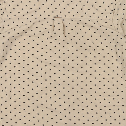 Wardrobe Womens Beige Polka Dot Polyester Basic Button-Up Size XS Collared