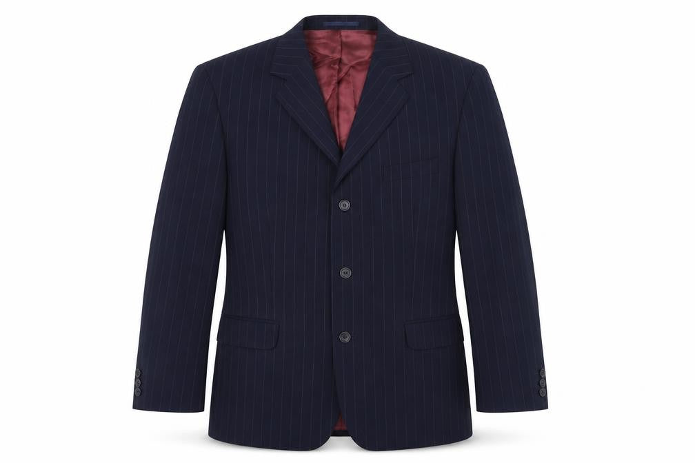 Brook Taverner Mens Blue Striped Wool Jacket Suit Jacket Size 40 Regular