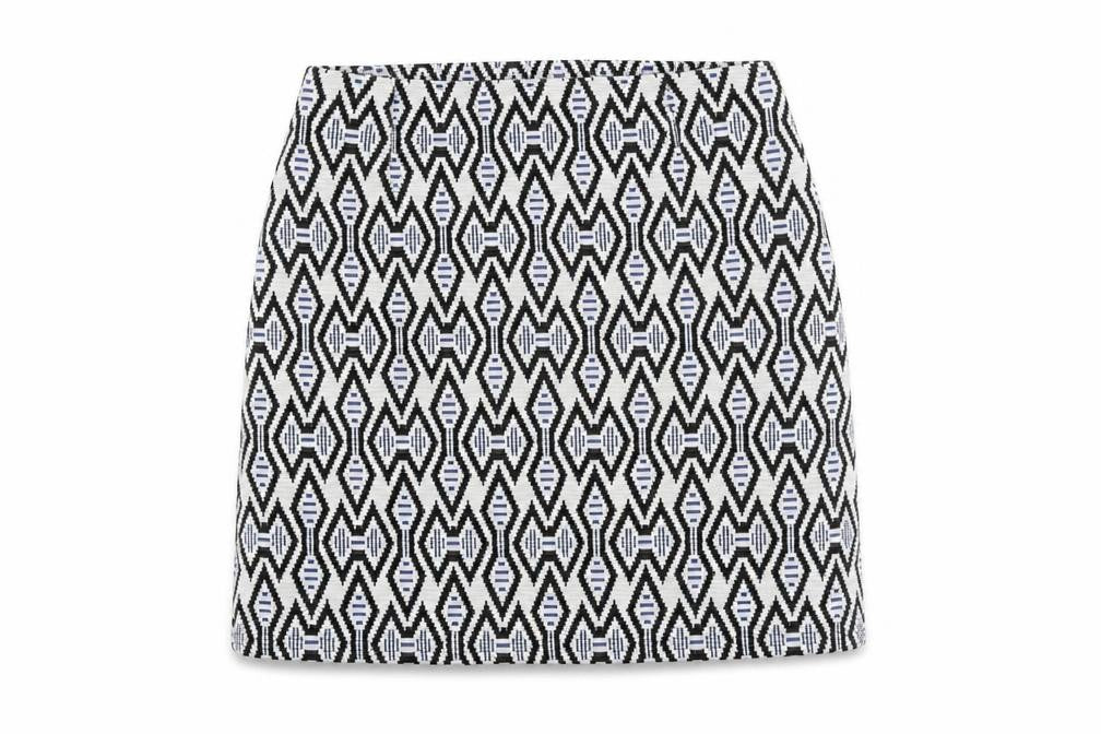 New Look Womens Multicoloured Geometric Polyester A-Line Skirt Size 8 Zip