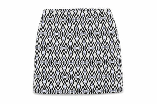 New Look Womens Multicoloured Geometric Polyester A-Line Skirt Size 8 Zip