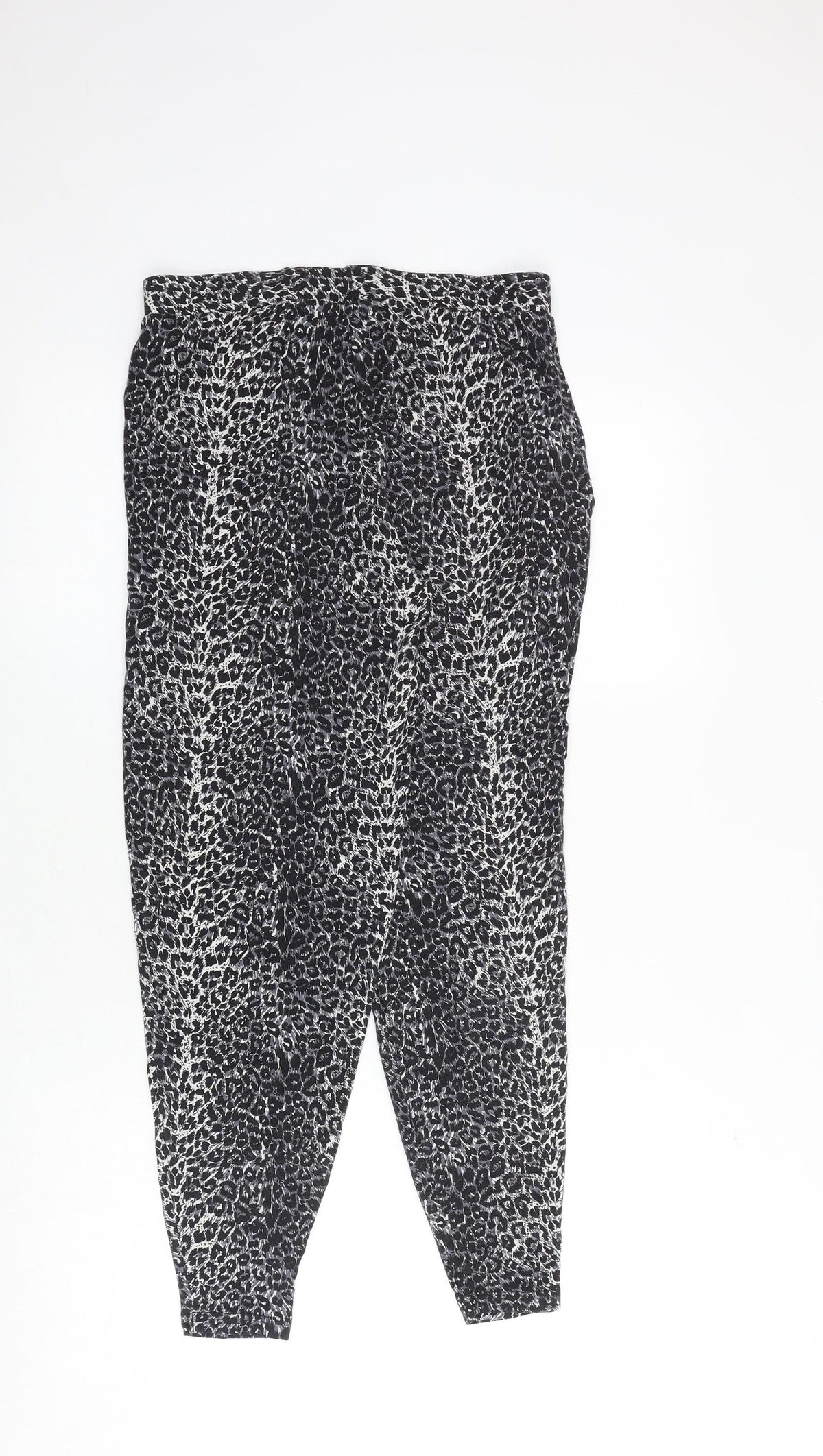 Oasis Womens Grey Animal Print Viscose Harem Trousers Size XS Regular - Leopard Print