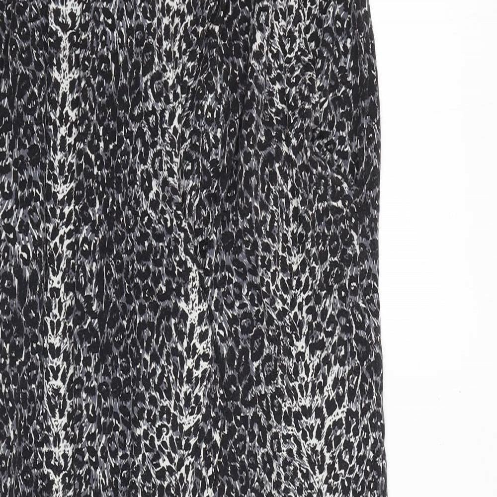 Oasis Womens Grey Animal Print Viscose Harem Trousers Size XS Regular - Leopard Print