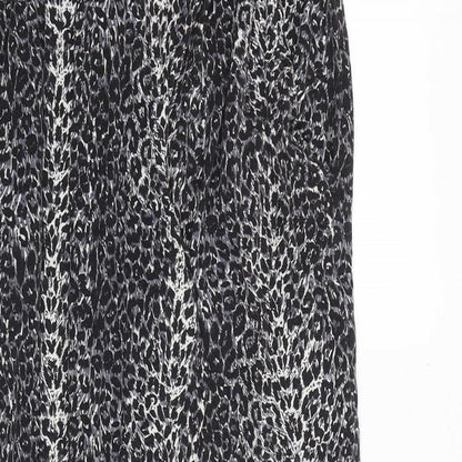 Oasis Womens Grey Animal Print Viscose Harem Trousers Size XS Regular - Leopard Print