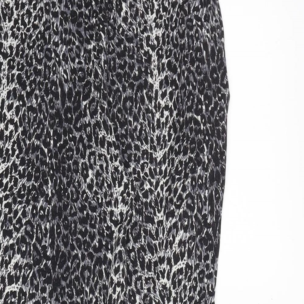 Oasis Womens Grey Animal Print Viscose Harem Trousers Size XS Regular - Leopard Print