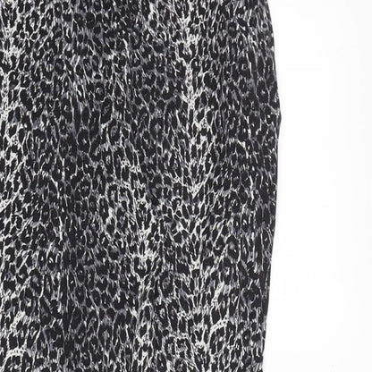 Oasis Womens Grey Animal Print Viscose Harem Trousers Size XS Regular - Leopard Print